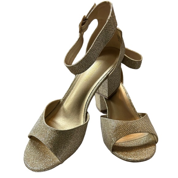 DREAM PAIRS Women's Fashion Dress Low Heel CHUNKLE GOLD/GLITTER Size 10 NIB - Picture 8 of 13